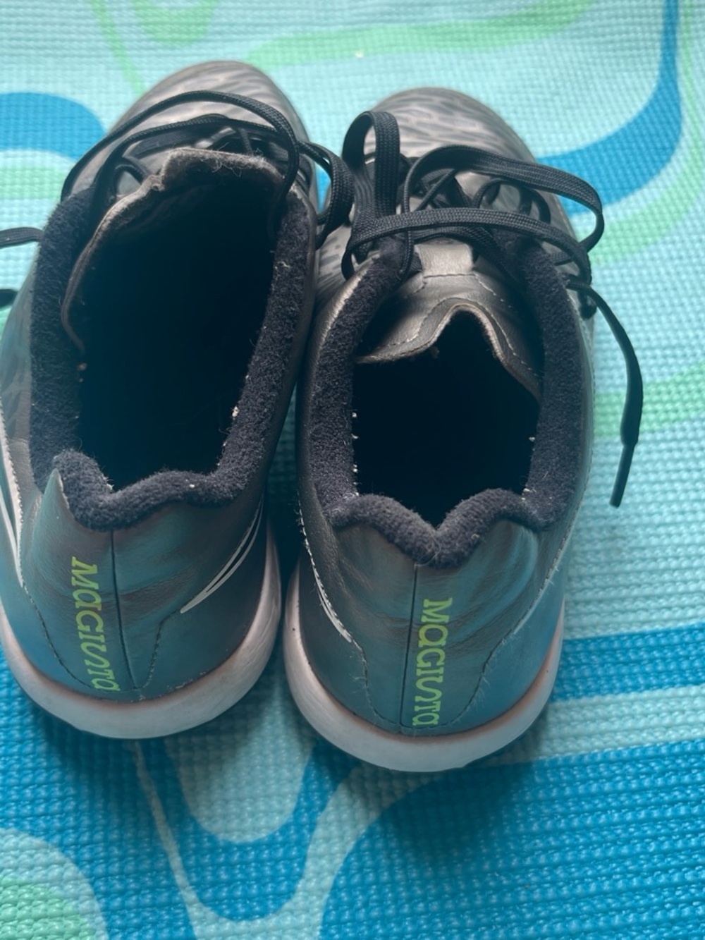 Nike Kids' Black Sneakers with Lime Accent